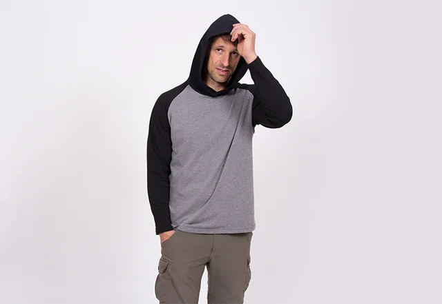 Schnittmuster Männer-Hoodie mir Raglanärmeln Schnittmuster Männer-Hoodie mir Raglanärmeln