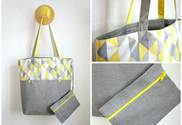Schnittmuster gratis Wendetasche mit Innentasche Schnittmuster gratis Wendetasche mit Innentasche