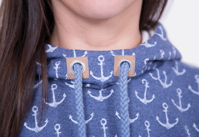 Nähanleitung Damen Hoodie Anker Teilung Ösen Kordel Nähanleitung Damen Hoodie Anker Teilung Ösen Kordel
