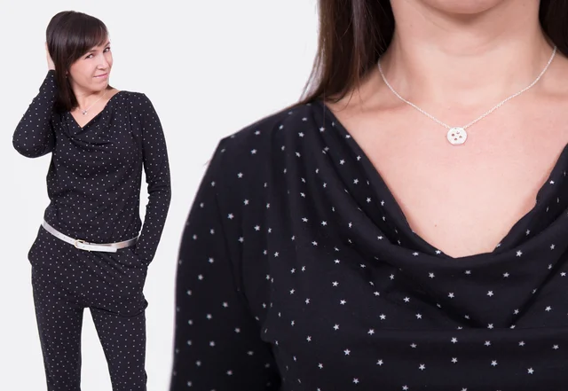 Schnittmuster Jumpsuit mit Wasserfallkragen