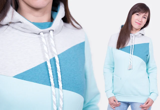 Schnittmuster Patchwork-Hoodie für Damen Schnittmuster Patchwork-Hoodie für Damen