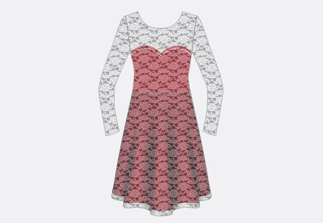 Nähanleitung Jerseykleid mit Spitze Nähanleitung Jerseykleid mit Spitze
