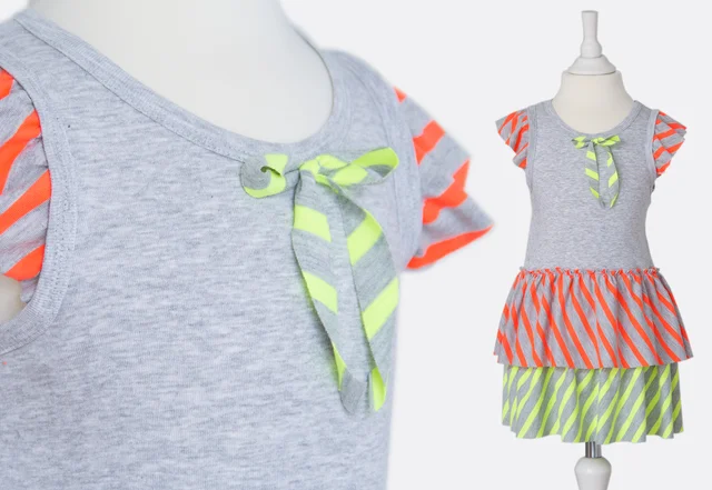 Neon Kinderkleid aus Jerseyresten Neon Kinderkleid aus Jerseyresten