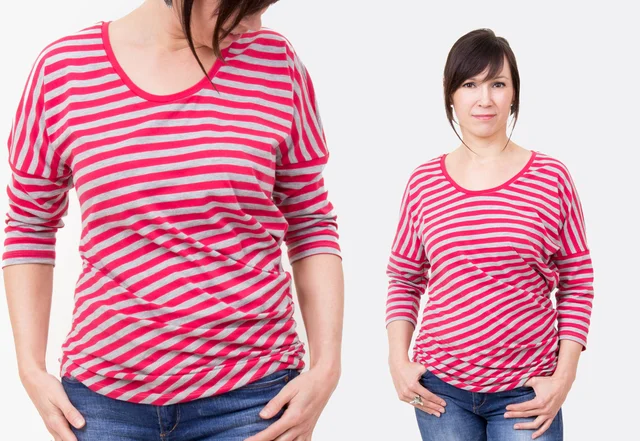 Schnittmuster Shirt Elaine mit 3/4 Ärmeln Schnittmuster Shirt Elaine mit 3/4 Ärmeln