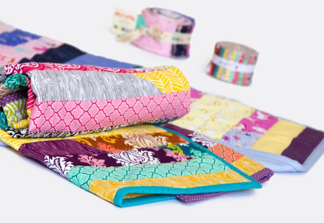 Tagesdecke Quilt mit Jelly-Rolls nähen