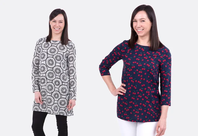 Schnittmuster-Kombi Bluse und Kleid mit Nähvideo nähen lernen Schnittmuster-Kombi Bluse und Kleid mit Nähvideo nähen lernen