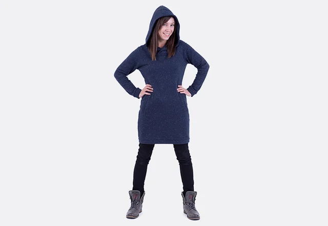 Hoodie-Kleid Schnittmuster aus Sweatstoff Hoodie-Kleid Schnittmuster aus Sweatstoff