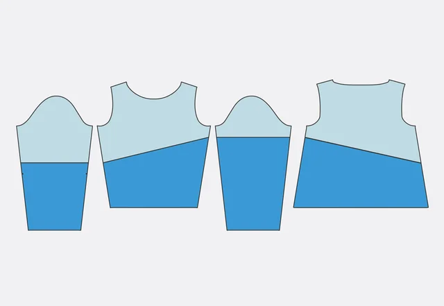 Schnittmuster Hoodie Teilungsnähte Schritt 3 Schnittmuster Hoodie Teilungsnähte Schritt 3