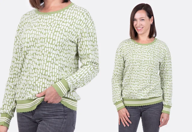 Schnittmuster Pullover nähen Bündchen Bogenkante Schnittmuster Pullover nähen Bündchen Bogenkante
