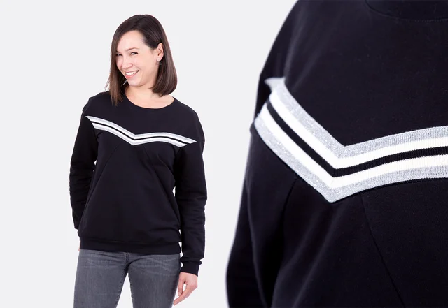 Anleitung Pullover Stripe Me Band aufnähen Anleitung Pullover Stripe Me Band aufnähen