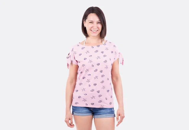 Schnittmuster Knotenshirt Sommer maritim