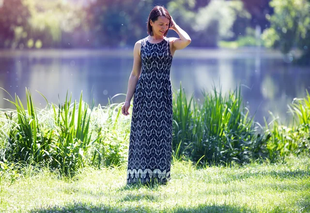 Schnittmuster Sommerkleid Maxi Viskosejersey Schnittmuster Sommerkleid Maxi Viskosejersey