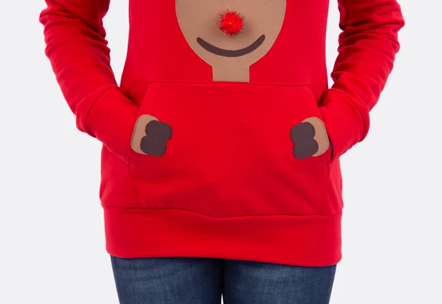 Xmas Sweatshirt Rentier Applikation Taschen selbernähen