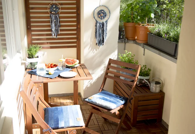 Balkon-Nähideen Jeans Upcycling