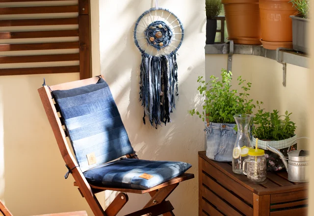 Balkon Nähideen Jeans Upcycling