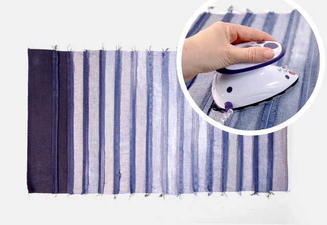 Jeans Sitzkissen - Streifen ausbügeln Jeans Sitzkissen - Streifen ausbügeln