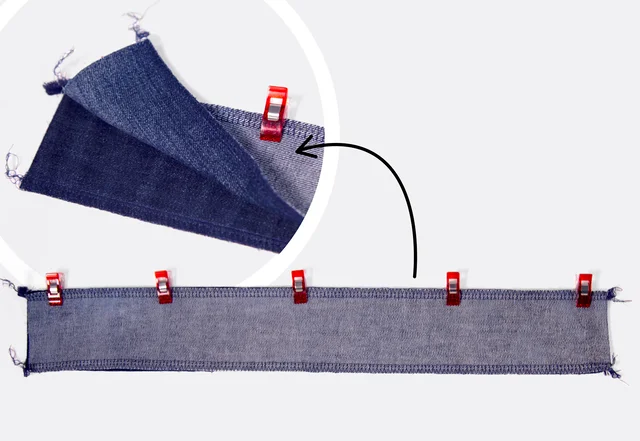 Jeans Patchwork Sitzkissen - Streifen aufeinander nähen Jeans Patchwork Sitzkissen - Streifen aufeinander nähen