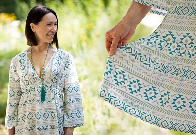 pattydoo Stoffkollektion Boho Vibes grün rosa Tunika Olivia nähen pattydoo Stoffkollektion Boho Vibes grün rosa Tunika Olivia nähen