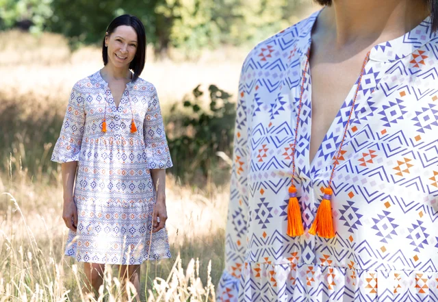 Schnittmuster Angel Tunika Kleid Boho Vibes Tencel Stoff DIY Schnittmuster Angel Tunika Kleid Boho Vibes Tencel Stoff DIY