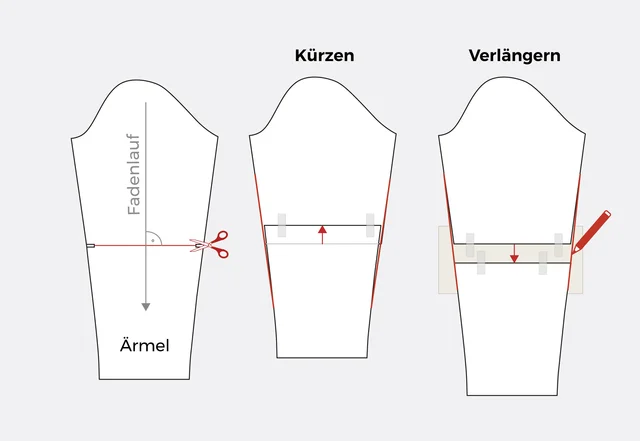Schnittmuster Ärmellänge anpassen Anleitung Schnittmuster Ärmellänge anpassen Anleitung