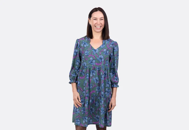 Schnittmuster Stufenkleid Boho Viskosestoff selber nähen Schnittmuster Stufenkleid Boho Viskosestoff selber nähen