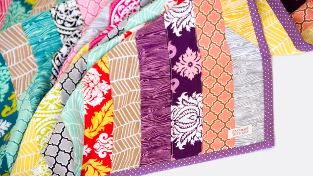 Nähvideo Nähanleitung Patchworkdecke Quilt Jelly Rolls Nähvideo Nähanleitung Patchworkdecke Quilt Jelly Rolls