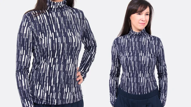 Nähanleitung Shirt mit kleinem Rollkragen Nähanleitung Shirt mit kleinem Rollkragen