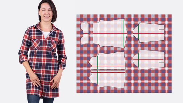Anleitung Karostoff zuschneiden Hemd Bluse Muster nähen Anleitung Karostoff zuschneiden Hemd Bluse Muster nähen