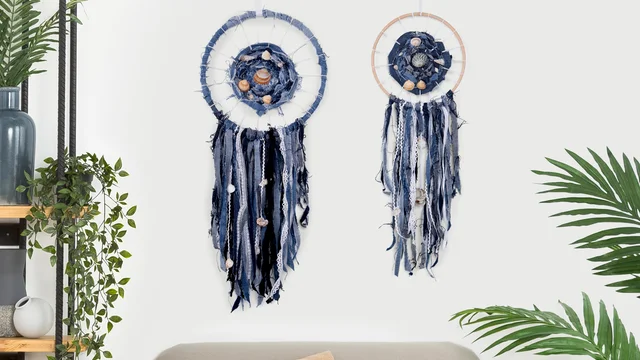 Upcycling Jeans Traumfänger DIY gratis Anleitung