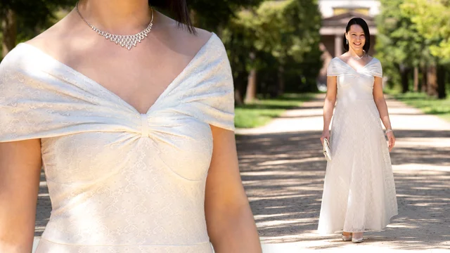 Brautkleid für Hochzeit selber nähen aus Spitze und Jersey
