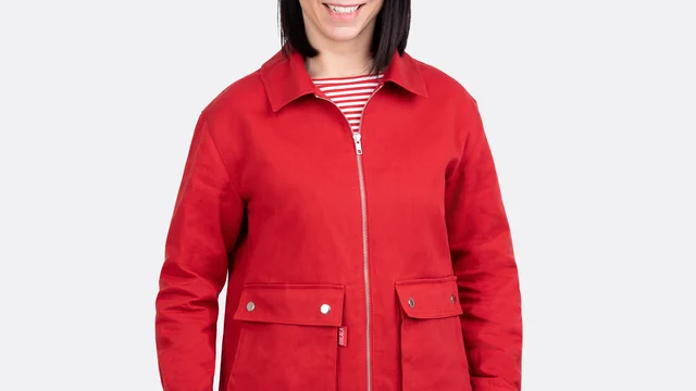 Oilskin Twill Reissverschluss Jacke mit Blasebalgtasche Oilskin Twill Reissverschluss Jacke mit Blasebalgtasche