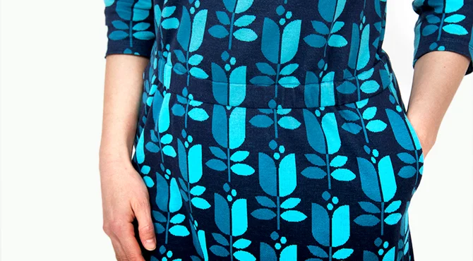 sewing pattern sweat dress jaquard jersey pockets