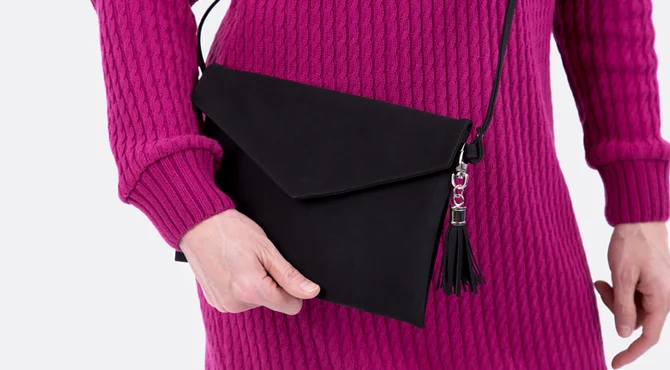 Clutch aus Wildleder mit Schnittmuster und Anleitung nähen Clutch aus Wildleder mit Schnittmuster und Anleitung nähen