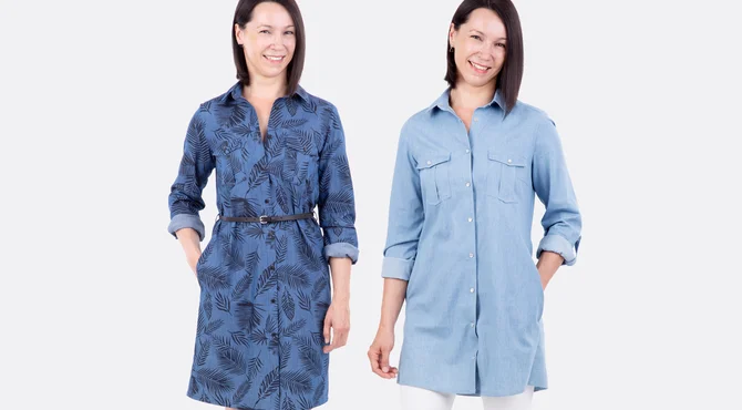 Schnittmuster Longbluse Jeanskleid pattydoo Schnittmuster Longbluse Jeanskleid pattydoo