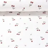 Stretch Frottee Kirschen Ecru