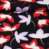 Viskose Twill Blätter Schwarz Rot