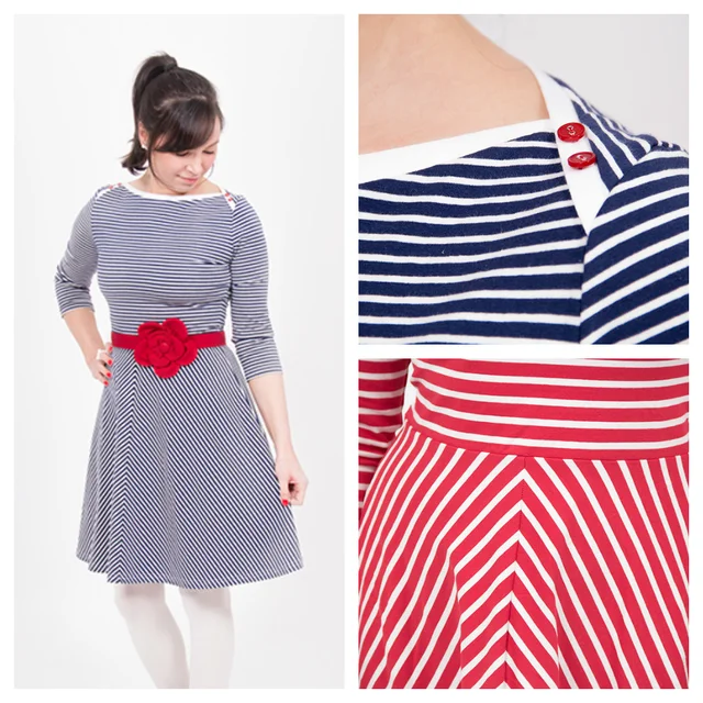 Streifenkleid Collage