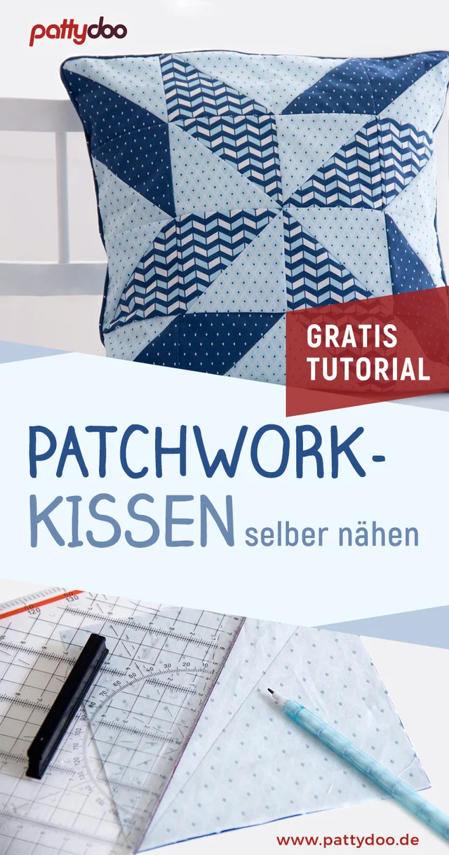 Patchwork Kissen Kissenhülle nähen kostenlose Anleitung