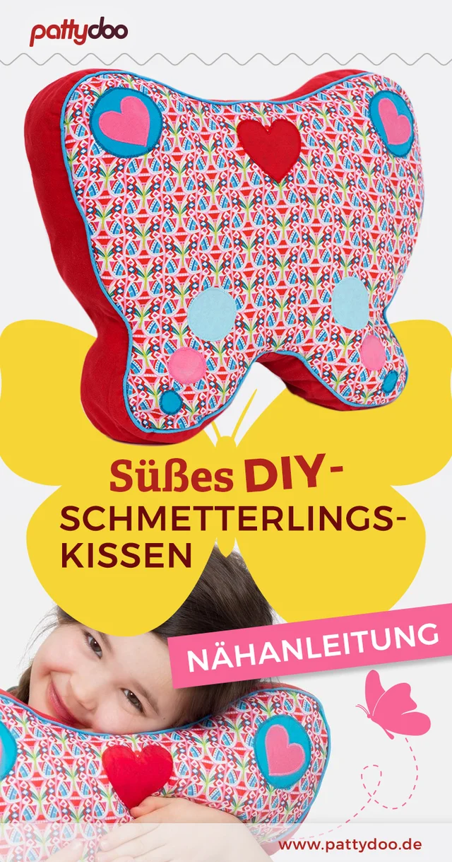 Schmetterlingskissen kostenloses Schnittmuster nähen Kissen Schmetterlingskissen kostenloses Schnittmuster nähen Kissen