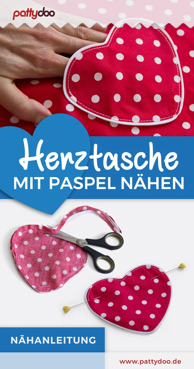 Herztasche Paspel Nähanleitung Kleidtasche