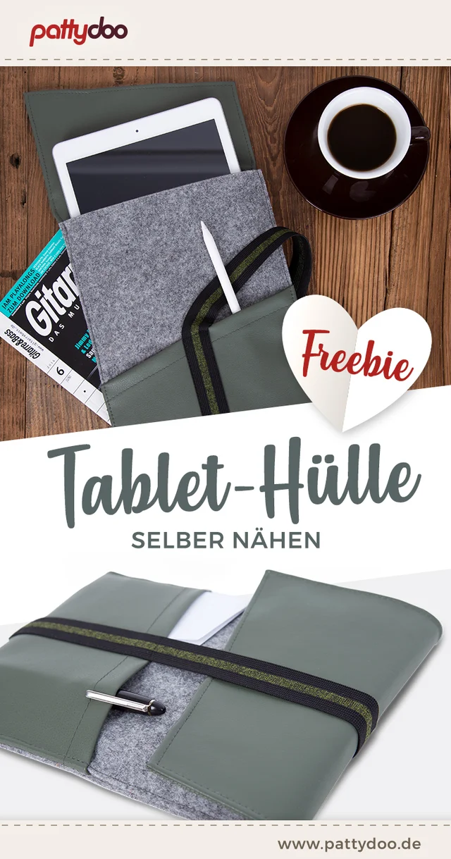 Vatertag Tablethülle selber nähen kostenloses Schnittmuster