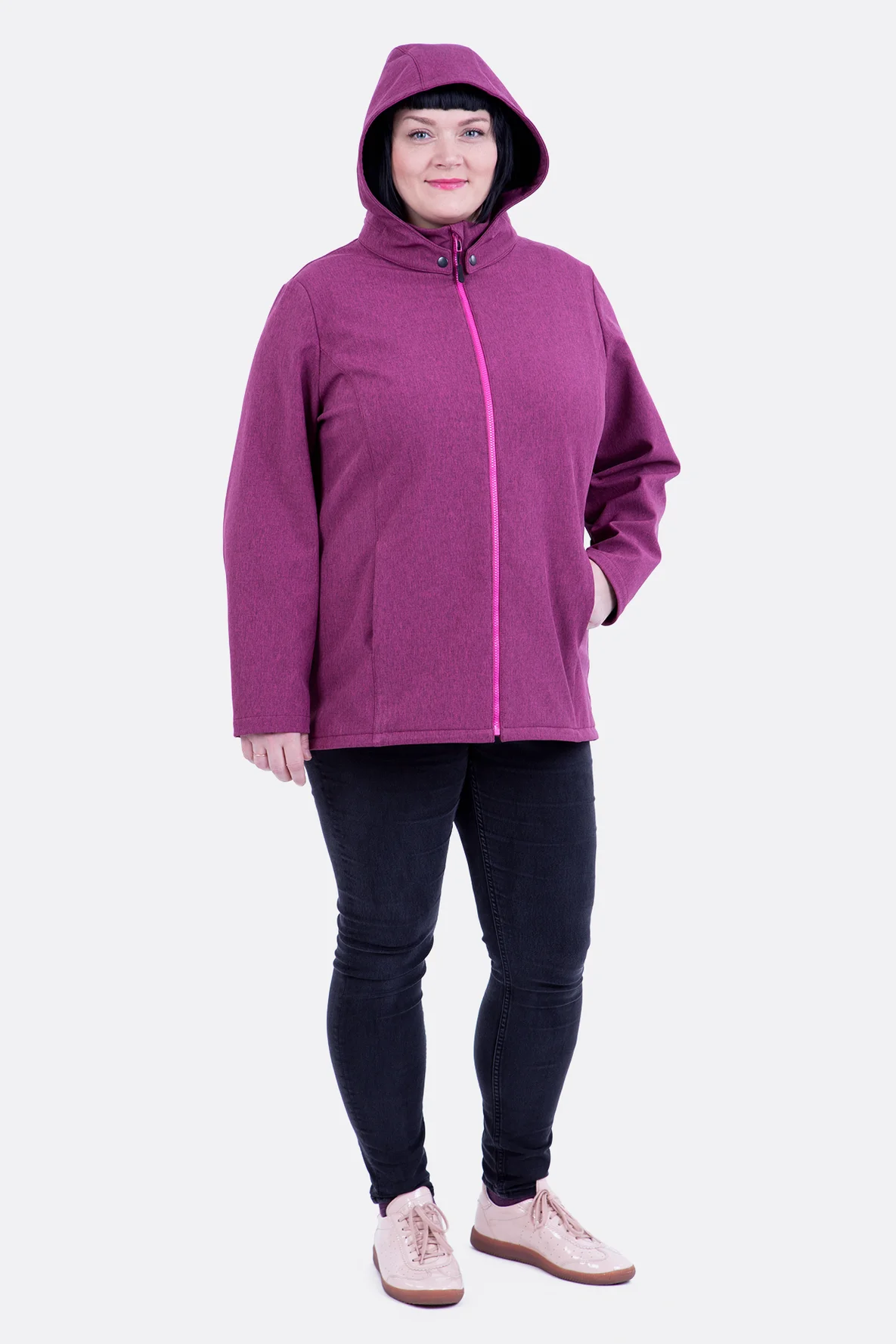 schnittmuster_damen_softshell_jackel_anleitung_lila_gross_kapuze_outfit Thumbnail