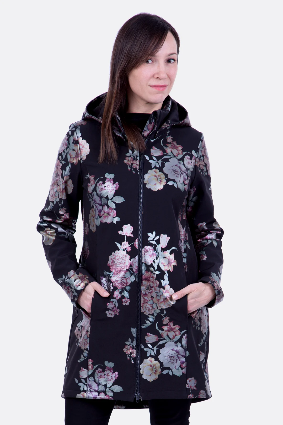 schnittmuster_damen_softshell_mantel_anleitung_blumen_schwarz Thumbnail