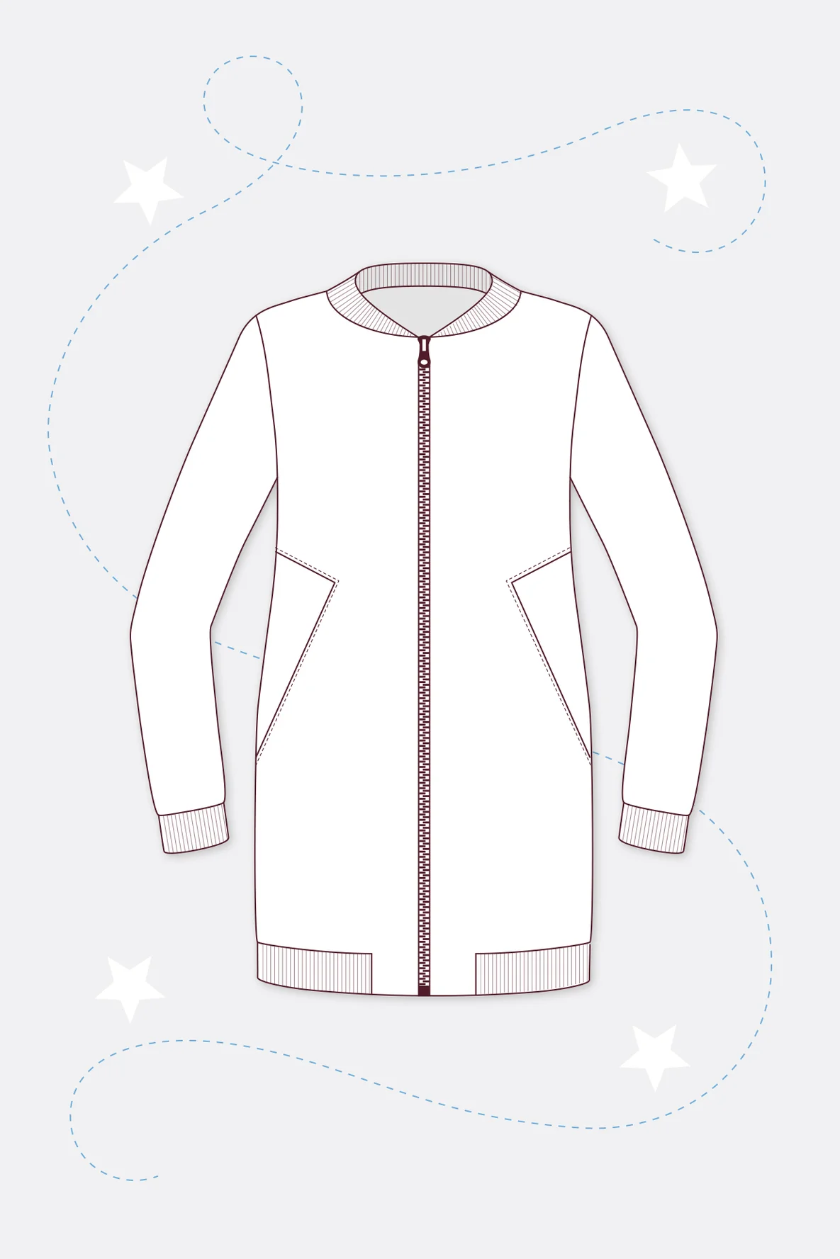 Longblouson Add-on Jacke selber nähen Anleitung