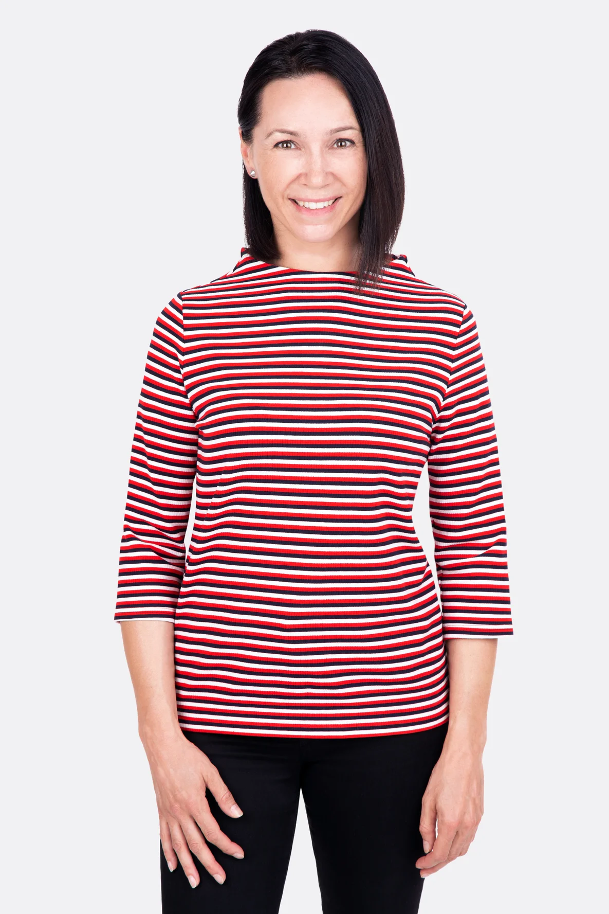 Schnittmuster Stella Turtleneck Shirt Dreiviertelärmel nähen