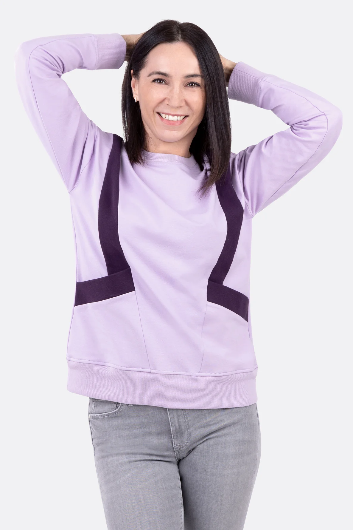 Damen Sweatshirt mit Teilung selber nähen