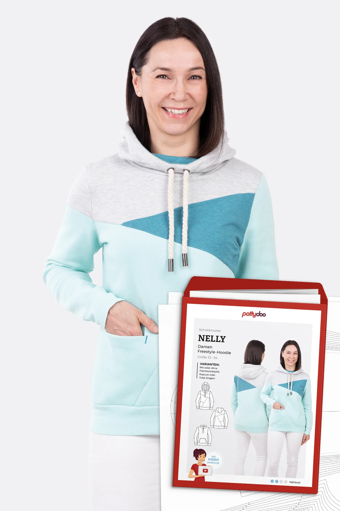Papierschnittmuster Nelly Freestyle Hoodie selber nähen
