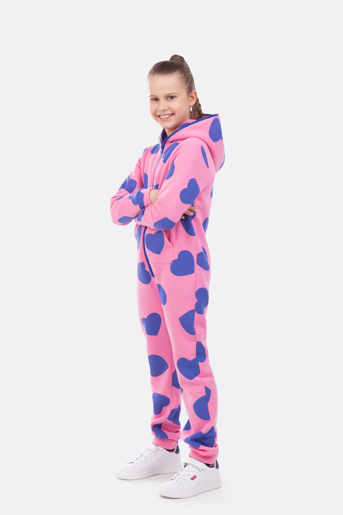 Onesie Schnittmuster nähen aus Sweat mit Kapuze