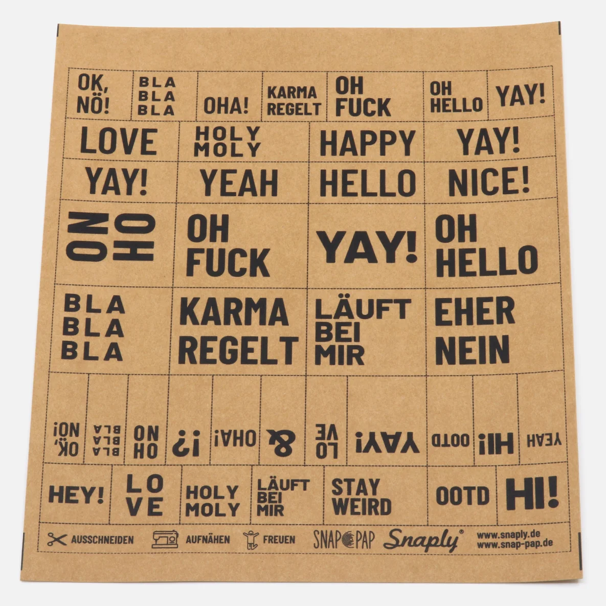 SnapPap Label Bogen Statement