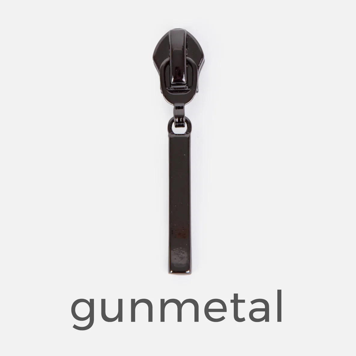 Metall Zipper lang gunmetal für 6,5mm Raupe 4 Stück